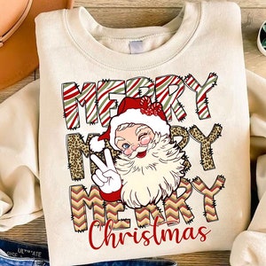 Leopard Merry Christmas PNG, Retro Christmas Png, Santa Claus Png, Christmas Leopard Png, Santa Png, Christmas Sublimation Designs