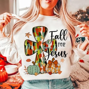 Fall For Jesus Png, Fall Christian Png, Fall Pumpkin Png, Fall Jesus Png, Coquette Fall Cross Png, Autumn Png, Thanksgiving Png, brushstroke