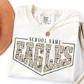 Custom School Mascot Camo PNG, Groovy School Team Design, Football Baseball Softball Team Png, School Spirit Png
