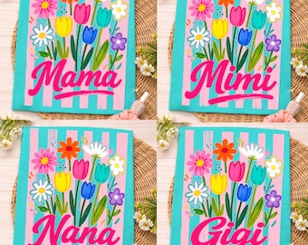 Striped Neon Mama Wildflowers Coquette Bow Png Bundle, Trendy Floral Mama Png, Mimi Gigi Nana Floral Png, Cottagecore Mama Png,Brushstroke