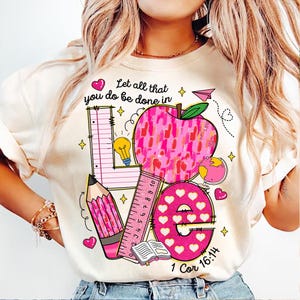 Love Valentine Teacher Png, Valentine Shirt Png, School Valentine Png, Teacher Png, Love Png, School Pencil Png, Valentine Gift for Teacher