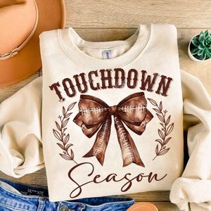 Touchdown Season Coquette Png, Coquette Football png, Football Mom png, Football and Bows png, Football Mama png, Coquette bows png,