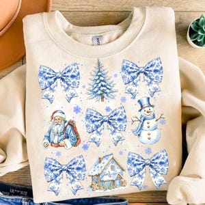 Christmas Toile Holiday Chinoiserie PNG, Winter Toile Sublimation Xmas Png, Toile Santa Christmas Tree Png, Junk Journal Reindeer