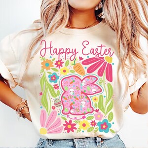 Happy Easter Png, Boho Floral Easter Png, Retro Easter Png, Easter Bunny Png, Easter Boho Floral Bunny Png, Easter Egg Png,Floral Spring Png