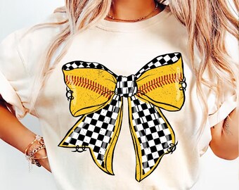 Retro Softball Coquette PNG, Checkered Softball Bow Png, Game Day Softball PNG, Softball Png, Glitter Softball Bow Png, Softball Mama Png