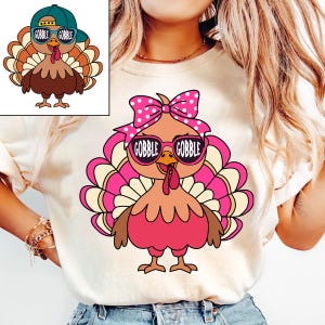 Coolest Turkey PNG, Girl Turkey Png, Baby Turkey Png, Thanksgiving Toddler Png, Boy Girl Thanksgiving Kids Png,Turkey In Hat Sublimation