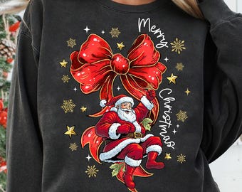 Coquette God Jul Jultomten Rosett PNG, Glitter Jul png, Jultomten png, God Jul, Band png, Flickig Coquette Jul