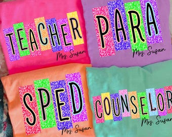 School Occupation PNG Bundle, Back to School Teacher Sped Para Counselor, Preppy Teacher Composition Notes Png, First Day of school