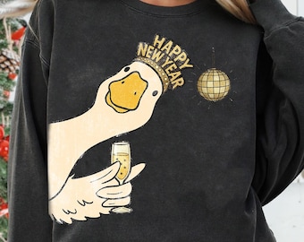 Coquette New Year Silly Goose PNG, Trendy Coquette Holiday Sublimation Png, Hello 2026 Png, Celebration Shirt Design, 2026 New Year Png