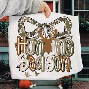 Hunting Season Png, Deer Hunting Shirt, Girls Camo Bow Png, Hunting Season, Duck Hunting Camo Coquette Bow Png, Hunting Sublimation