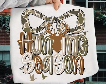 Hunting Season Png, Deer Hunting Shirt, Girls Camo Bow Png, Hunting Season, Duck Hunting Camo Coquette Bow Png, Hunting Sublimation