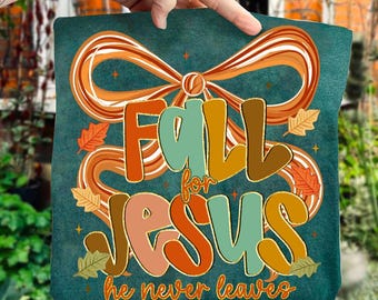 Coquette Fall Jesus png, Falla för Jesus Han lämnar aldrig png, Retro höstbibeln png, höstens armbåge png, höstens kristna png, höstens Jesus png