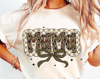 Mama Preppy Duck Camo Camouflage Png, Camouflage Png Mama, Mama kokietka camo bows png, Checkered Mama Png, Duck png, Mama Png Sublimacja