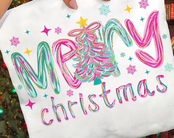 Feliz Navidad rosa (Png), Árbol de Navidad coqueto (Png), Navidad preppy (Png), Brillantina falsa (Png), Pincelada (Png), Sublimación navideña (Png)