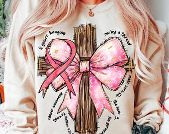 Jesus Pink Bow Cross Breast Cancer, Breast Cancer Awareness Shirt Design, Breast Cancer Png, Pink Ribbon Breast Cancer Bible Design Download