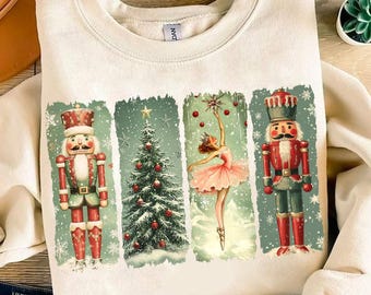 Retro Nutcracker Christmas PNG, Preppy Christmas Png, Holiday Vibes Png, Nutcracker Ballet Png, Christmas Tree, Christmas Png, Sublimation