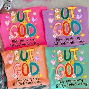 Preppy But God Glitter doodle png, geloof bloemen religieus png, trendy png, neon smiley png, millennial png, handgeletterde png, sublimatie