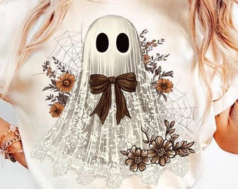 Halloween Lace Ghost Png, Spooky Coquette Png, Girly Ghost Lacey Ghost Png, Spooky Season Png, Ghost Floral Halloween Mama, Sublimation