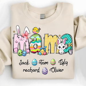 Personalized Easter Mama Png, Easter PNG, Easter Christian Mama Easter Png, Girl Easter Png, Bunny Kids Name Easter Rabbit Png