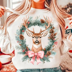 Coquette Reindeer Png, Christmas png, Christmas designs, Pink Christmas png, Christmas sublimation, Retro Holidays png, Holiday vibes png