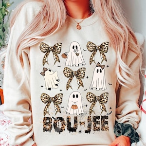 Bou-Jee Ghost Leopard Halloween Png, Halloween Coquette Png, Bougie, Coffee Ghost PNG, Spooky Season,Cute Ghost Png, Halloween Mama Gift