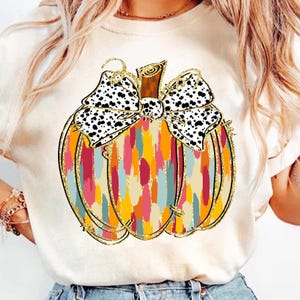 Colorful Coquette Gold Glitter Pumpkin Png, Girly Fall Pumpkin Design, Fall Pumpkin Coquette Bow Png, Dalmatian Dots Bow Fall, brushstroke