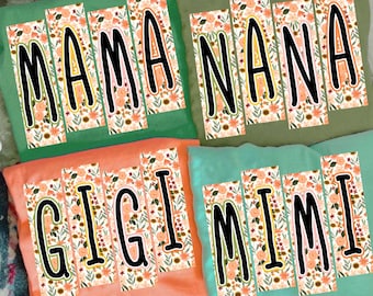 Bundle floral preppy automne maman petites fleurs png, citrouille d'automne png, nana Gigi Mimi floral automne png, automne, automne coquette png, citrouille épicée