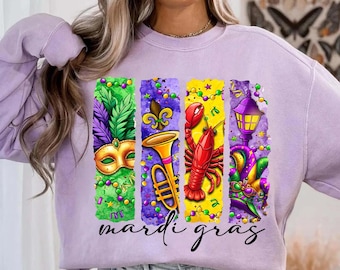 Retro Mardi Gras PNG, Fleur De Lis Png, Brushstroke Mardi Gras Png, Glitter, Mardi Gras Coquette Png, King Cake Png, Louisiana Crawfish Png
