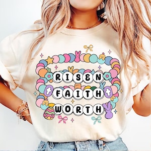 Easter Friendship Bracelet png, he is risen png, coquette easter png, you are worthy png, bunny easter png, easter coquette png, bible verse