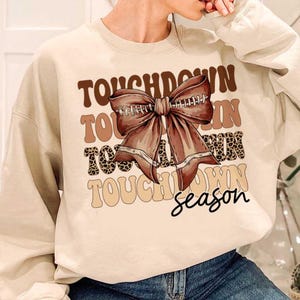 Touchdown Season Coquette Png, Coquette Football png, Football Mom png, Football and Bows png, Football Mama png, Football Season png