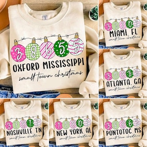 Custom Small Town Christmas Zip Code Png Bundle, Custom Your Christmas City Name Png, Merry Christmas Png, Pink Christmas Gift For Her Png