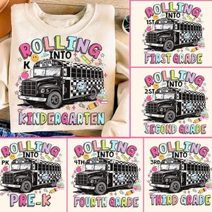 Retro Back to School Bundle, Kindergarten, First Day Of School, School Png, Retro PNG, First/Second/Third Grade Design, School Bundle Png