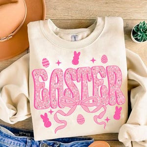 Easter Coquette Bow Sublimation Design, Happy Easter png, Retro Easter png, Floral Easter png, Easter png, Easter Spring png, Boho Easter