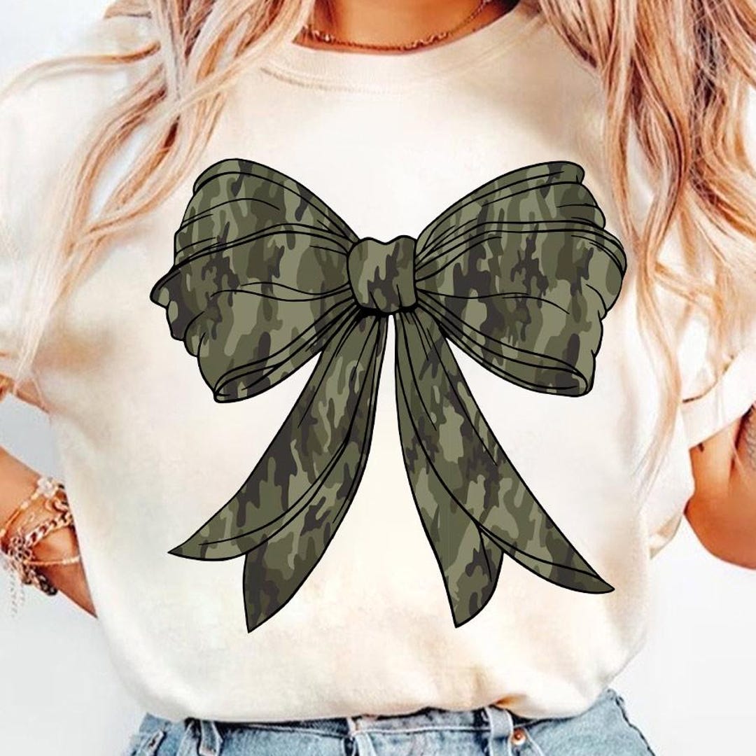 Camo Coquette Bow PNG, Old School Camo Png, Girls Camo Bow Png Shirt ...
