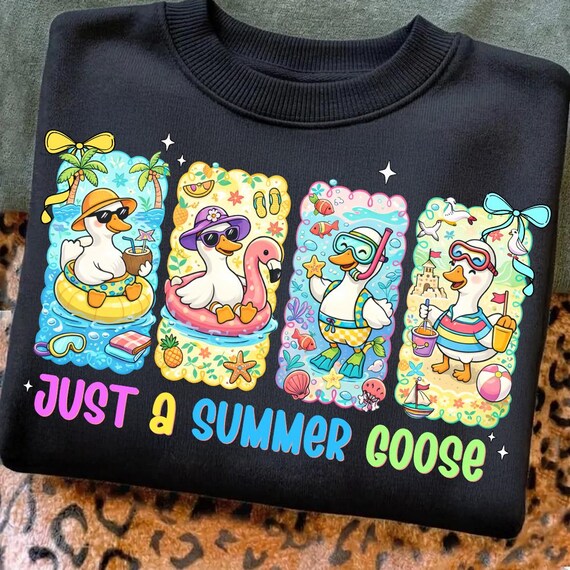 Just A Summer Goose PNG, Summer Vibes, Trending Goose Png, Cute Retro Goose png, Funny Goose Png, Animal Summer Png, Trendy Summer Shirt Png