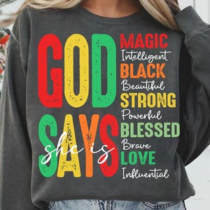 God Says She is PNG, Juneteenth Png, Black History Png, Juneteenth 1865 png, Black Freedom png, Celebrate juneteenth, Juneteenth Month