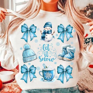 Coquette Winter Png, Retro Snowman Hot Cocoa ng, Christmas Coquette Bow PNG, Let It Snow Png, Christmas Girly Png, Cozy Winter Png