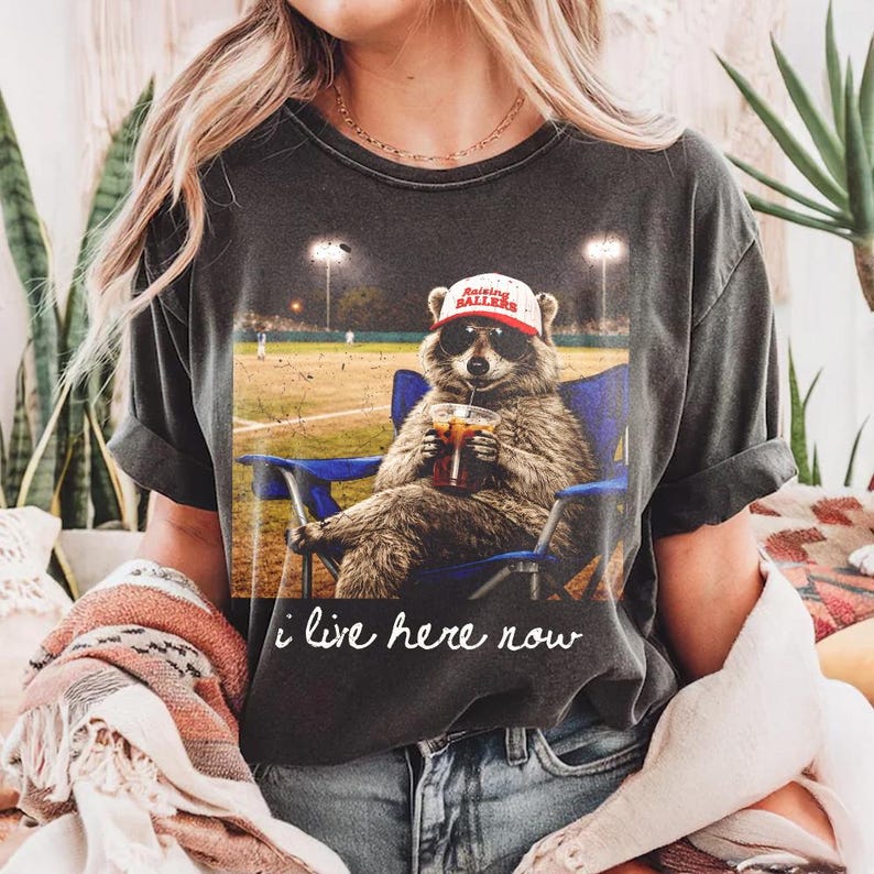 I Live Here Now Raccoon Ballfield Png, Baseball Mama Style Png ...