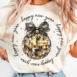 Happy New Year 2025 Png, Glitter New Years Png, Black And Gold Glitter New Year Png, Hello 2025 Png, Cheers New Years Png, Disco Ball