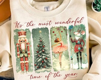 Retro Nutcracker Christmas PNG, Preppy Christmas Png, Holiday Vibes Png, Nutcracker Ballet Png, Mouse King, Christmas Tree, Wonderful Time