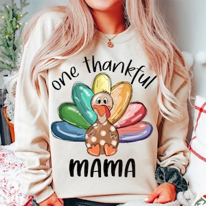 One Thankful Mama Png, Mama Thanksgiving Turkey Png, Cute Turkey Mama Png, Thankful Mama Png, Mama Thanksgiving Png, Fall Mama Png