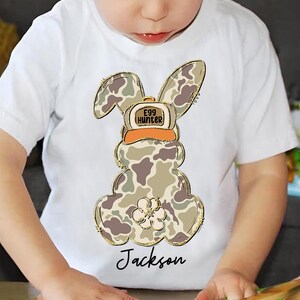 Egg Hunter Png, Custom Camo Easter Bunny Boy/Girl PNG, Boy Bunny With Backwards Cap Png, Camo Easter Bunny File, Pink Camo Kids Easter Png image 3