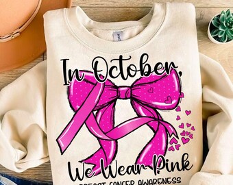 In October Png, We Wear Pink Png, Cancer Coquette Bow Gold Png, Breast Cancer Awareness Png, Pink Ribbon Png, Awareness Ribbon Png