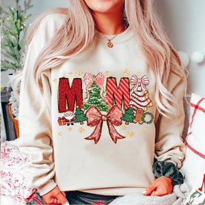 Christmas Mama Coquette Png, Mama Claus png, Christmas Tree Cake png, Christmas coquette bow png, Doodles Xmas, Candy Cane Santa Hot Cocoa