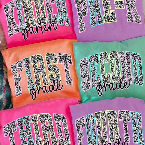 Preppy Back to School PNG Bundle, Coquette Kindergarten Pre-K 1st 2nd 3rd 4th Grade Png, Girly Checkered Glitter, Hand Drawn,Colorful