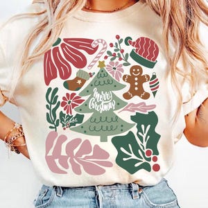 Merry Christmas Png, Merry and Bright Christmas Hand Drawn Png, Boho Christmas Sublimation, Coquette Christmas Png, Girly Christmas Tree Png