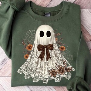 Halloween Lace Ghost Png, Spooky Coquette Png, Girly Ghost Lacey Ghost Png, Spooky Season Png, Ghost Floral Halloween Mama, Sublimation image 3