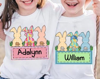 Pascua retro PNG, Nombre personalizado de niño/niña PNG, Conejito de Pascua PNG, Nombre de niño de Pascua PNG, Feliz Pascua PNG, Sublimación de pincelada de Pascua PNG