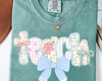 Preppy Blue Floral Teacher Png, Grandmillennial Floral Png, Coquette Bow, Teacher Pencil Bow Png, Teacher Life, Teach Love Inspire Png