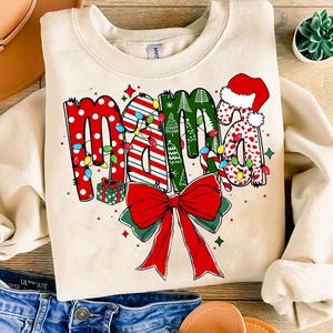 Christmas Mama Coquette Png, Mama Claus png, Christmas Tree Cake png, Christmas coquette bow png, Doodles Xmas, Candy Cane Santa Hot Cocoa